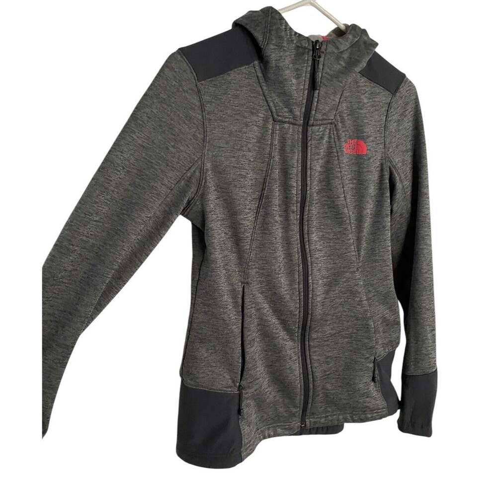 Womens The North Face Full Zip Fleece Hooded Jacket Thumb Holes - Picture 2 of 10